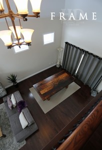 Details of table: 8 ft Frame style table - 46" wide - Reclaimed Threshing Floor Hemlock - Premium epoxy/matte polyurethane finish