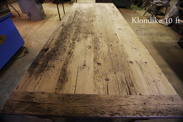 10 ft Harvest Table - 48" wide - Premium epoxy & matte polyurethane finish - Reclaimed Threshing Floor Hemlock - Cabriole Legs 