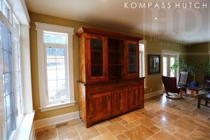 84" Wide Reclaimed Wood Hutch - 7'10" Height - 42" height base - 52" height top - 3 doors / 2 glass doors - shelving - 3 drawers - Grainery board 1" constructions - 2" threshing floor top - Premium epoxy/matte polyurethane finish