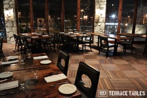 Custom restaurant tops –brand burnt in - Premium epoxy /matte polyurethane finish – Reclaimed Threshing Floor Pine – original edges - 2†thick threshing floor – bread-edge ends