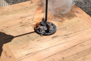 Custom restaurant tops –brand burnt in - Premium epoxy /matte polyurethane finish – Reclaimed Threshing Floor Pine – original edges - 2†thick threshing floor – bread-edge ends