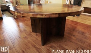 60" Round Table - Reclaimed Threshing Floor Top and Base - Premium epoxy/matte polyurethane finish - Vertical 2" Threshing Floor Walls Base