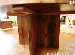 60" Round Table - Reclaimed Threshing Floor Top and Base - Premium epoxy/matte polyurethane finish - Vertical 2" Threshing Floor Walls Base