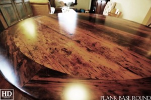 60" Round Table - Reclaimed Threshing Floor Top and Base - Premium epoxy/matte polyurethane finish - Vertical 2" Threshing Floor Walls Base