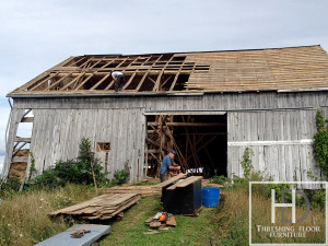 Ontario Reclaimed Wood Tables - Demolition Process HD Threshing Gerald Reinink Threshing Floor