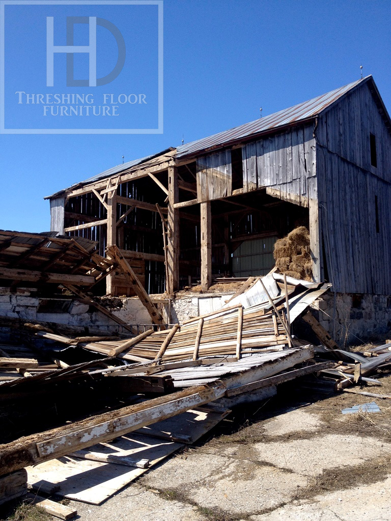 Ontario Reclaimed Wood Tables - Demolition Process HD Threshing Gerald (2)