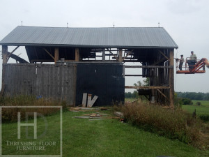Ontario Reclaimed Wood Tables - Demolition Process HD Threshing Gerald Reinink