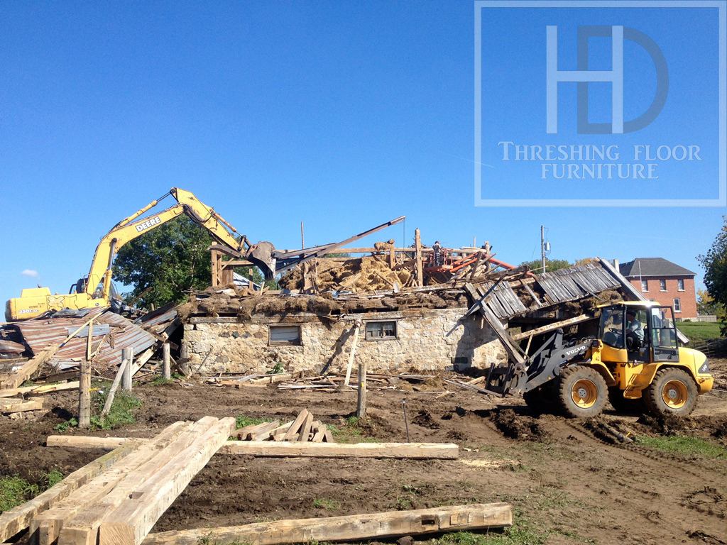 Ontario Reclaimed Wood Tables - Demolition Process HD Threshing Gerald Reinink