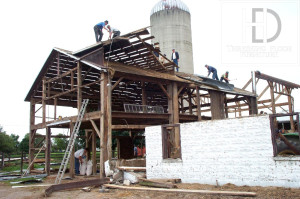 Ontario Reclaimed Wood Tables - Demolition Process HD Threshing Gerald Reinink Threshing Floor
