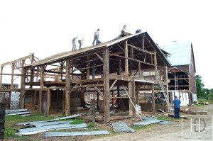 Ontario Reclaimed Wood Tables - Demolition Process HD Threshing Gerald Reinink Threshing Floor