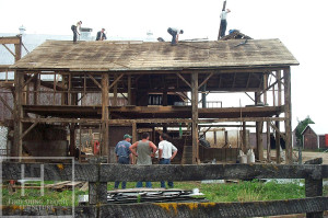 Ontario Reclaimed Wood Tables - Demolition Process HD Threshing Gerald Reinink Threshing Floor