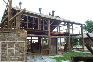 Ontario Reclaimed Wood Tables - Demolition Process HD Threshing Gerald Reinink Threshing Floor