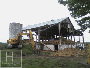 Ontario Reclaimed Wood Tables - Demolition Process HD Threshing Gerald Reinink Threshing Floor