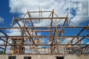 Ontario Reclaimed Wood Tables - Demolition Process HD Threshing Gerald Reinink Threshing Floor