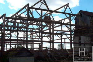 Ontario Reclaimed Wood Tables - Demolition Process HD Threshing Gerald Reinink Threshing Floor