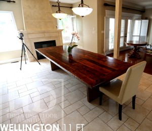 12 ft Reclaimed Modern 3" Plank Post Style - Wide 48" wide - 'Framed' Top - mitred corners - Reclaimed Barn Wood Hemlock - Premium epoxy/matte polyurethane finish Gerald Reinink