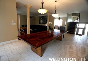 12 ft Reclaimed Modern 3" Plank Post Style - Wide 48" wide - 'Framed' Top - mitred corners - Reclaimed Barn Wood Hemlock - Premium epoxy/matte polyurethane finish Gerald Reinink