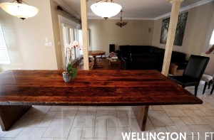 12 ft Reclaimed Modern 3" Plank Post Style - Wide 48" wide - 'Framed' Top - mitred corners - Reclaimed Barn Wood Hemlock - Premium epoxy/matte polyurethane finish Gerald Reinink