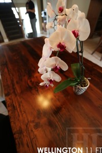 12 ft Reclaimed Modern 3" Plank Post Style - Wide 48" wide - 'Framed' Top - mitred corners - Reclaimed Barn Wood Hemlock - Premium epoxy/matte polyurethane finish Gerald Reinink