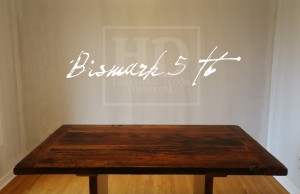 Details: 5 ft Reclaimed Wood Table - 36" wide - Reclaimed Hemlock - 3" plank posts style base - Premium epoxy/matte polyurethane finish Gerald Reinink