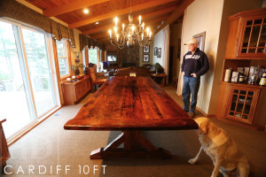 Details of table: 10 foot Sawbuck Table - 48" wide - Premium epoxy/matte polyurethane finish - Reclaimed Hemlcok 2" Threshing Floor Construction