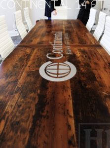 reclaimed wood boardroom tables Ontario, reclaimed wood tables Ontario, boardroom table, boardroom, epoxy/matte polyurethane finish