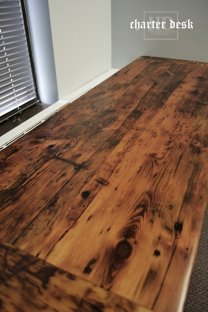 Simple Reclaimed Wood Desk Threshing Floor Gable Ends Toronto