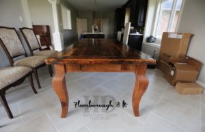 reclaimed wood dining tables ontario, harvest tables Ontario, Gerald Reinink, epoxy finish