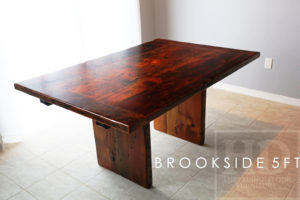 modern kitchen reclaimed wood table, beamsville, Ontario, epoxy finish