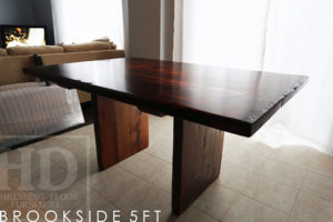 modern kitchen reclaimed wood table, beamsville, Ontario, epoxy finish