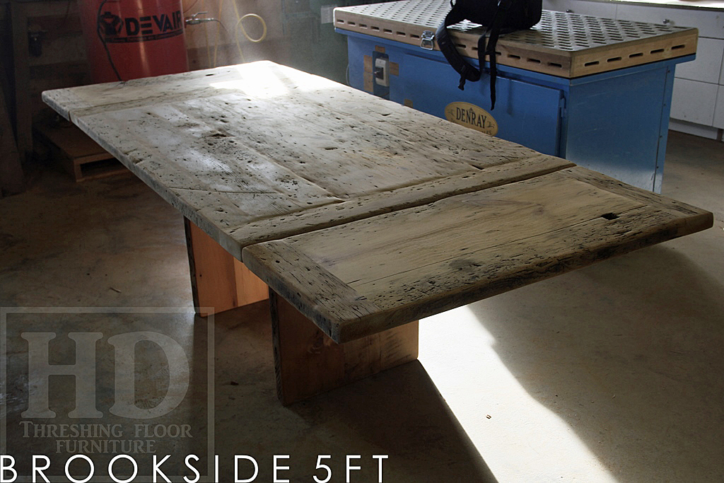 modern kitchen reclaimed wood table, beamsville, Ontario, epoxy finish