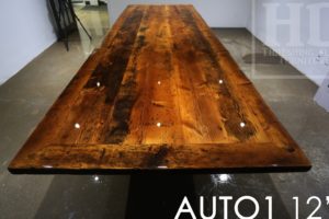 reclaimed wood boardroom tables Toronto, epoxy finish, conference tables