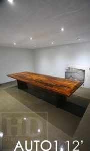 reclaimed wood boardroom tables Toronto, epoxy finish, conference tables