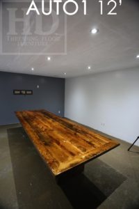 reclaimed wood boardroom tables Toronto, epoxy finish, conference tables
