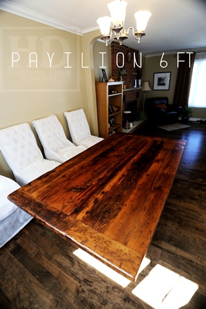 reclaimed wood tables Ontario, rustic farmhouse dining table, frame, heavy duty, solid wood table, mennonite tables Ontario, Gerald Reinink, Newmarket