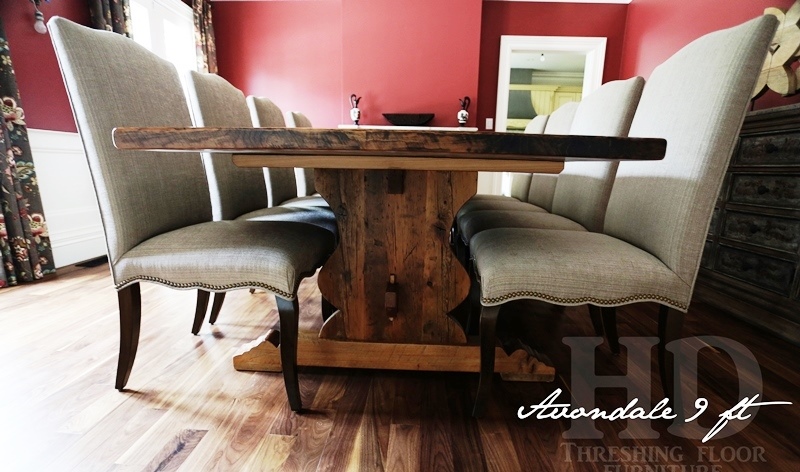 reclaimed wood tables Toronto, epoxy finish, barnwood dining table