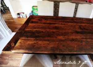reclaimed wood tables Toronto, epoxy finish, barnwood dining table