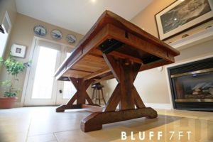 reclaimed wood kitchen table, barnwood tables Ontario, Farmhouse harvest table
