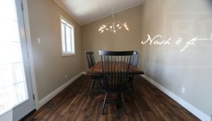 reclaimed wood pedestal tables Ontario, Kitchener, Ontario, Hand-Hewn Beams, Gerald Reinink, HD Threshing Floor Furniture, epoxy, Shaker style chairs, barnwood, farmhouse, dining