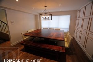 reclaimed wood pedestal tables, Toronto, Ontario, epoxy, resin, square table, Gerald Reinink