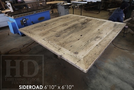 reclaimed wood pedestal tables, Toronto, Ontario, epoxy, resin, square table, Gerald Reinink