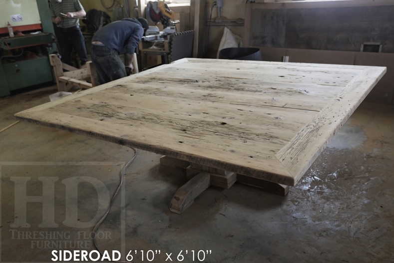 reclaimed wood pedestal tables, Toronto, Ontario, epoxy, resin, square table, Gerald Reinink