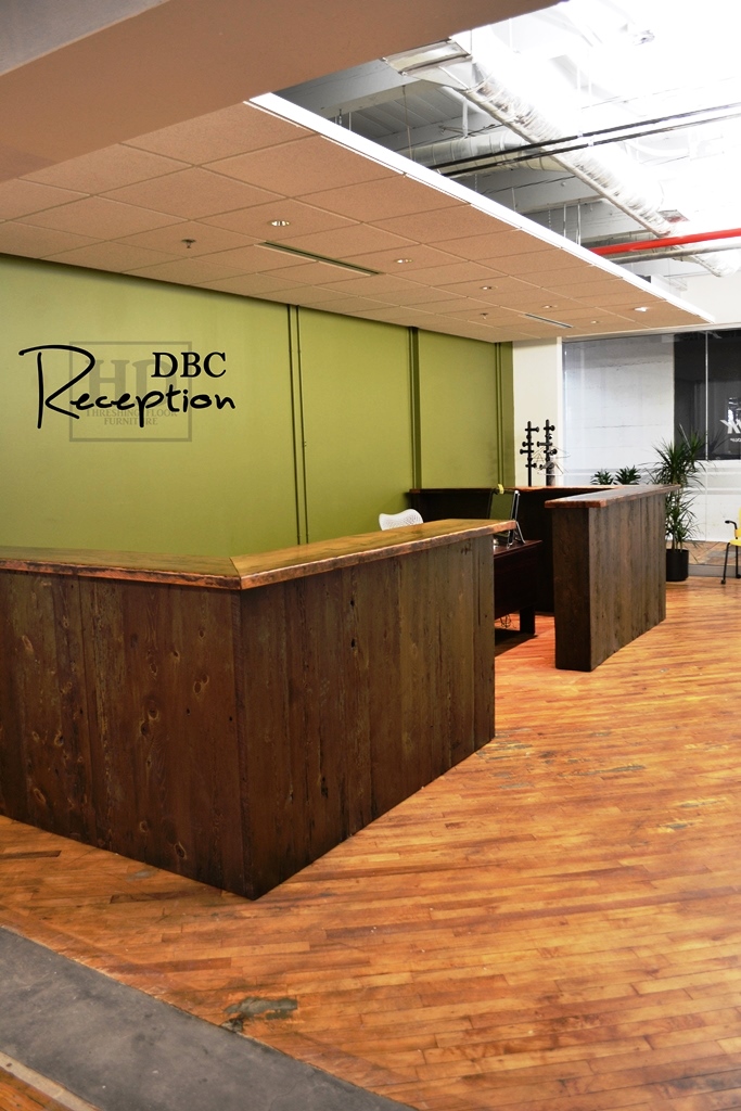 Reclaimed Wood Reception Desk Tannery Kitchener 4 Blog