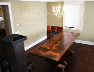 reclaimed wood tables Toronto, Ontario, Epoxy finish, farmhouse dining table, barnboard furniture