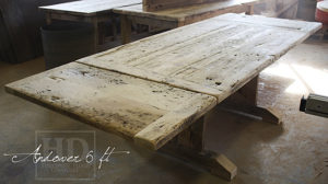 reclaimed wood tables Toronto, Ontario, Epoxy finish, farmhouse dining table, barnboard furniture