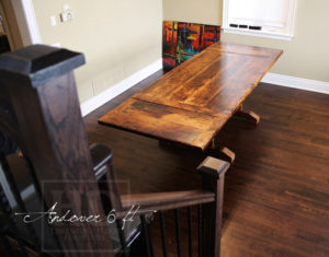 reclaimed wood tables Toronto, Ontario, Epoxy finish, farmhouse dining table, barnboard furniture