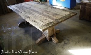 unfinished reclaimed wood table, barnwood, distressed, aged, Ontario