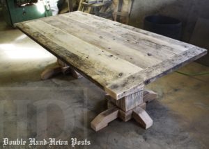 unfinished reclaimed wood table, barnwood, distressed, aged, Ontario