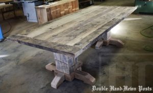 unfinished reclaimed wood table, barnwood, distressed, aged, Ontario, farmhouse