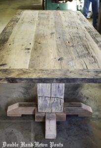 unfinished reclaimed wood table, barnwood, distressed, aged, Ontario, farmhouse